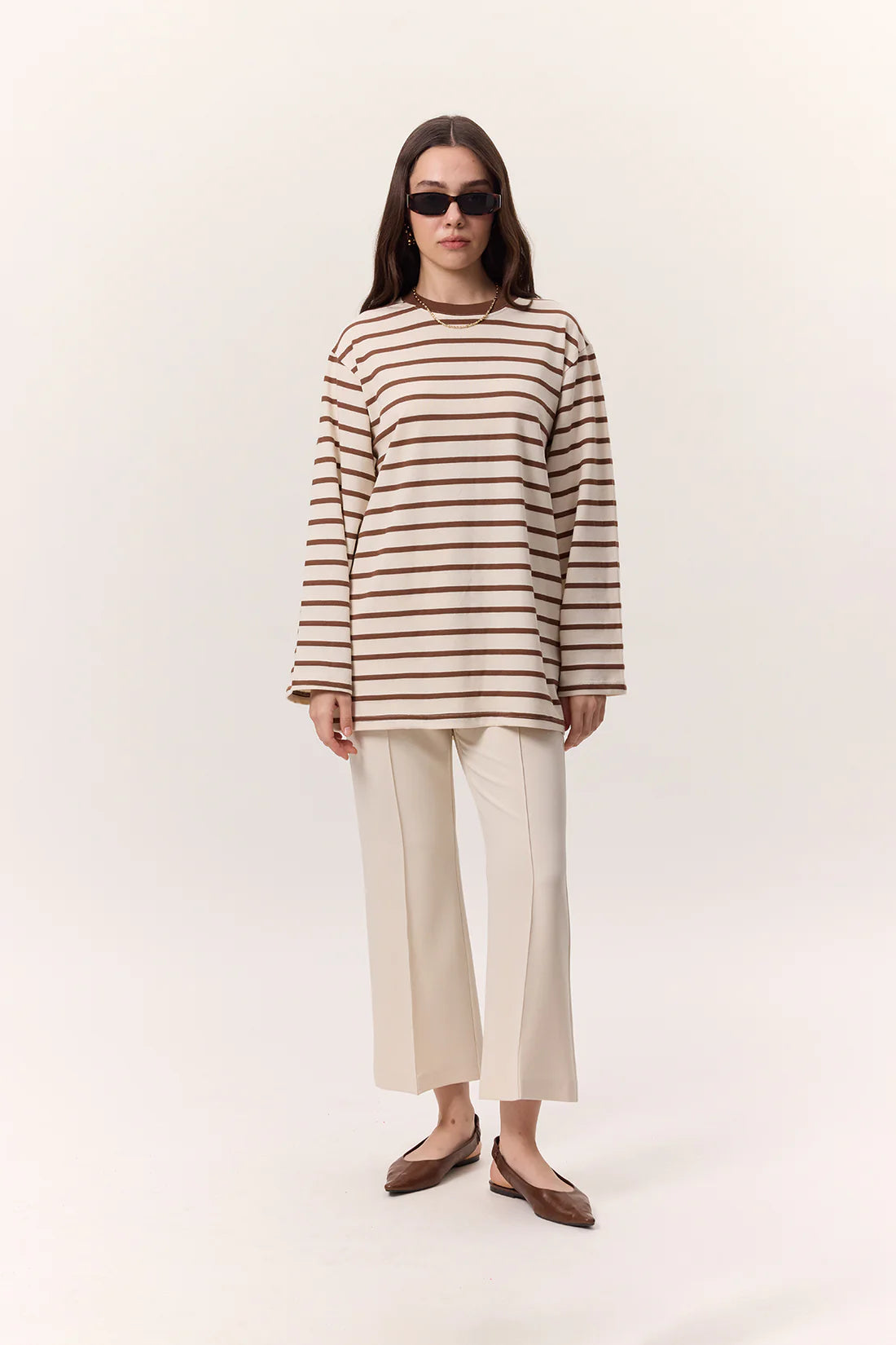 Striped Oversized Long Sleeve T-Shirt