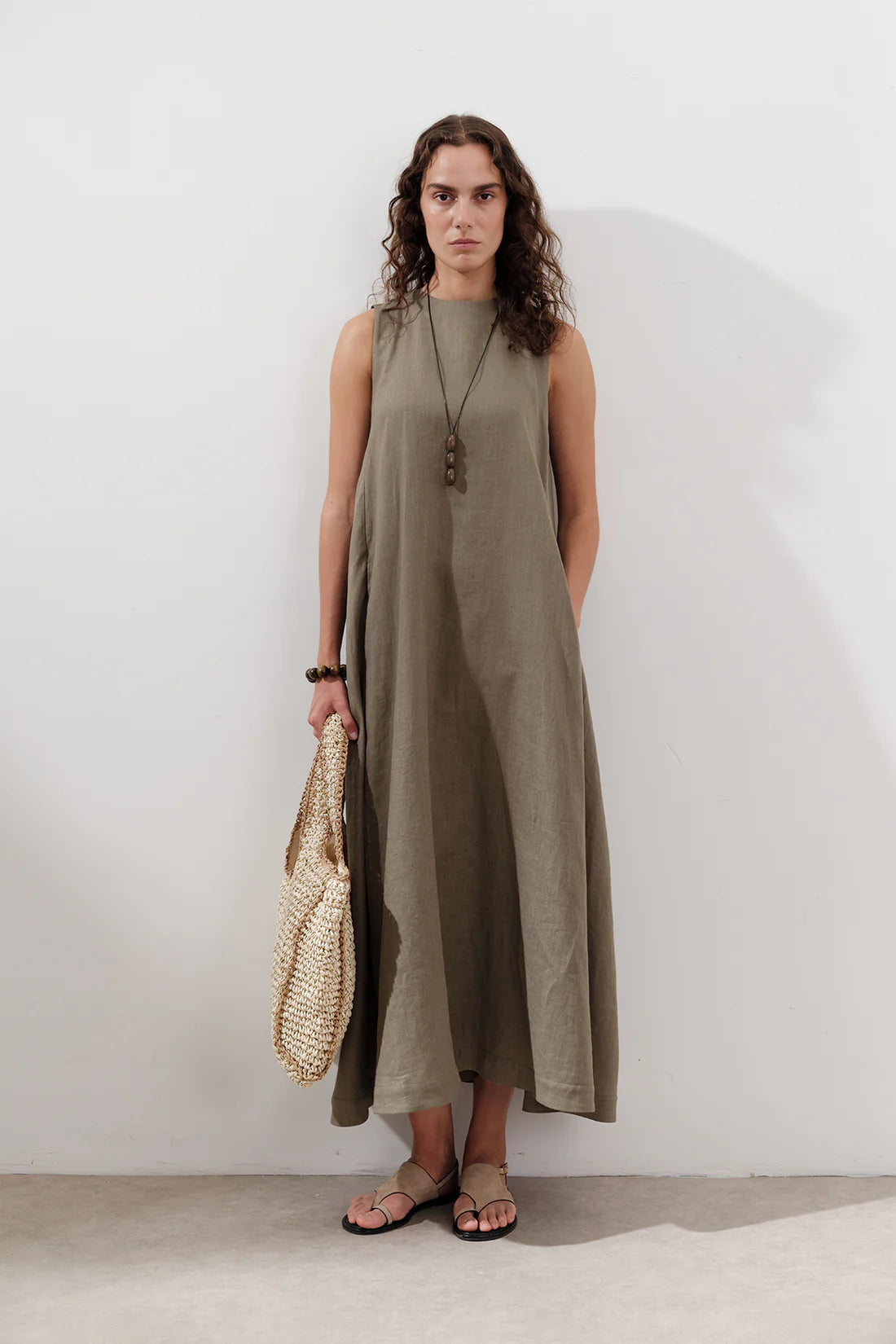Linen Gathered Dress