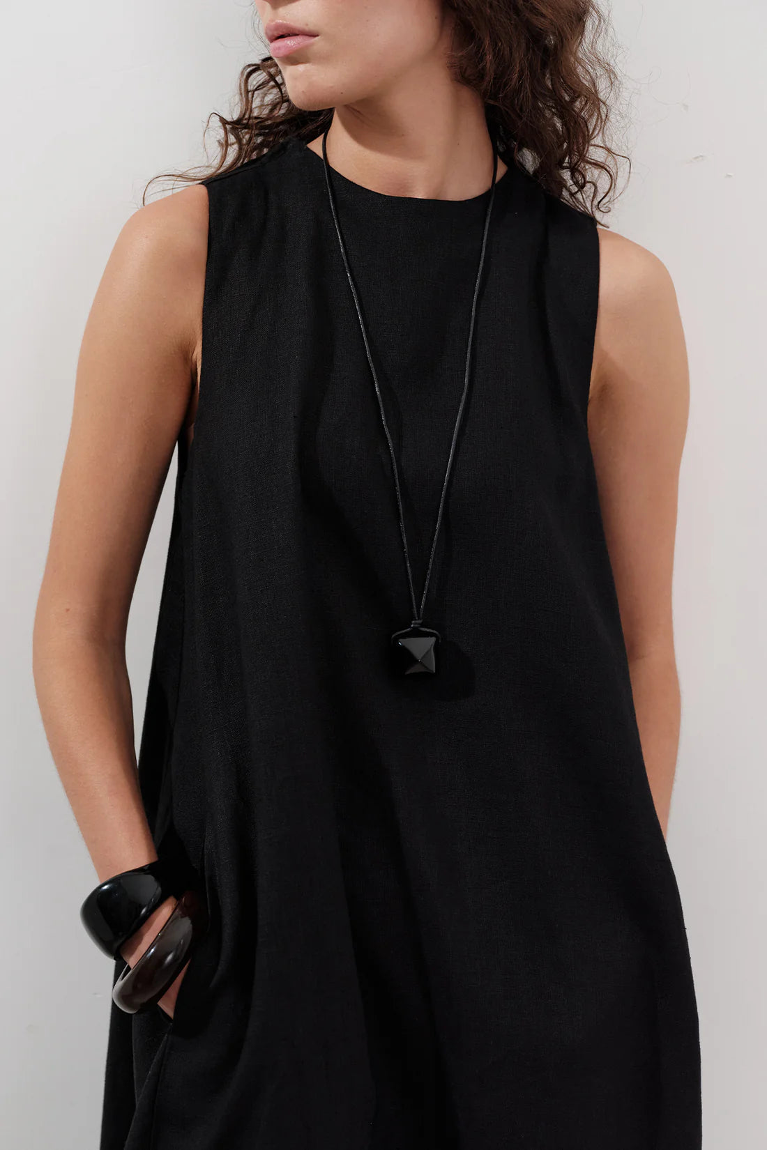 Linen Gathered Dress