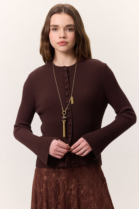 Small Button Knit Cardigan