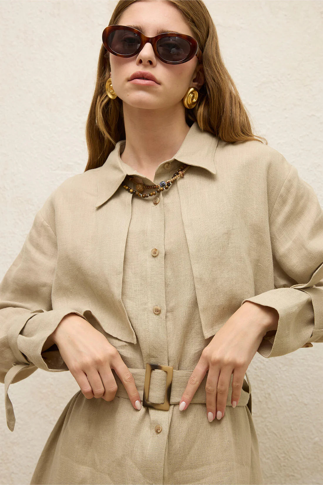 Linen Trench Style Dress