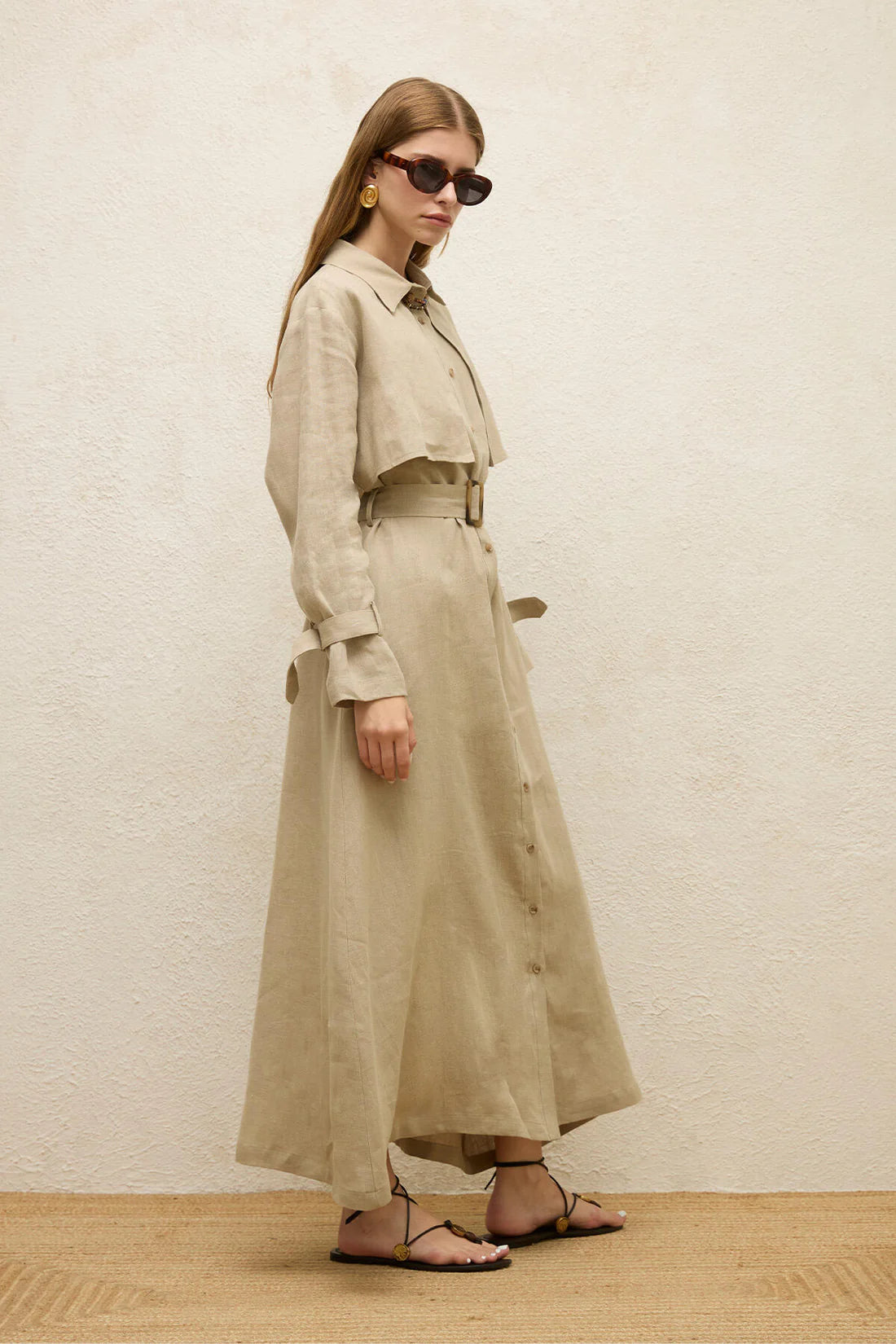 Linen Trench Style Dress