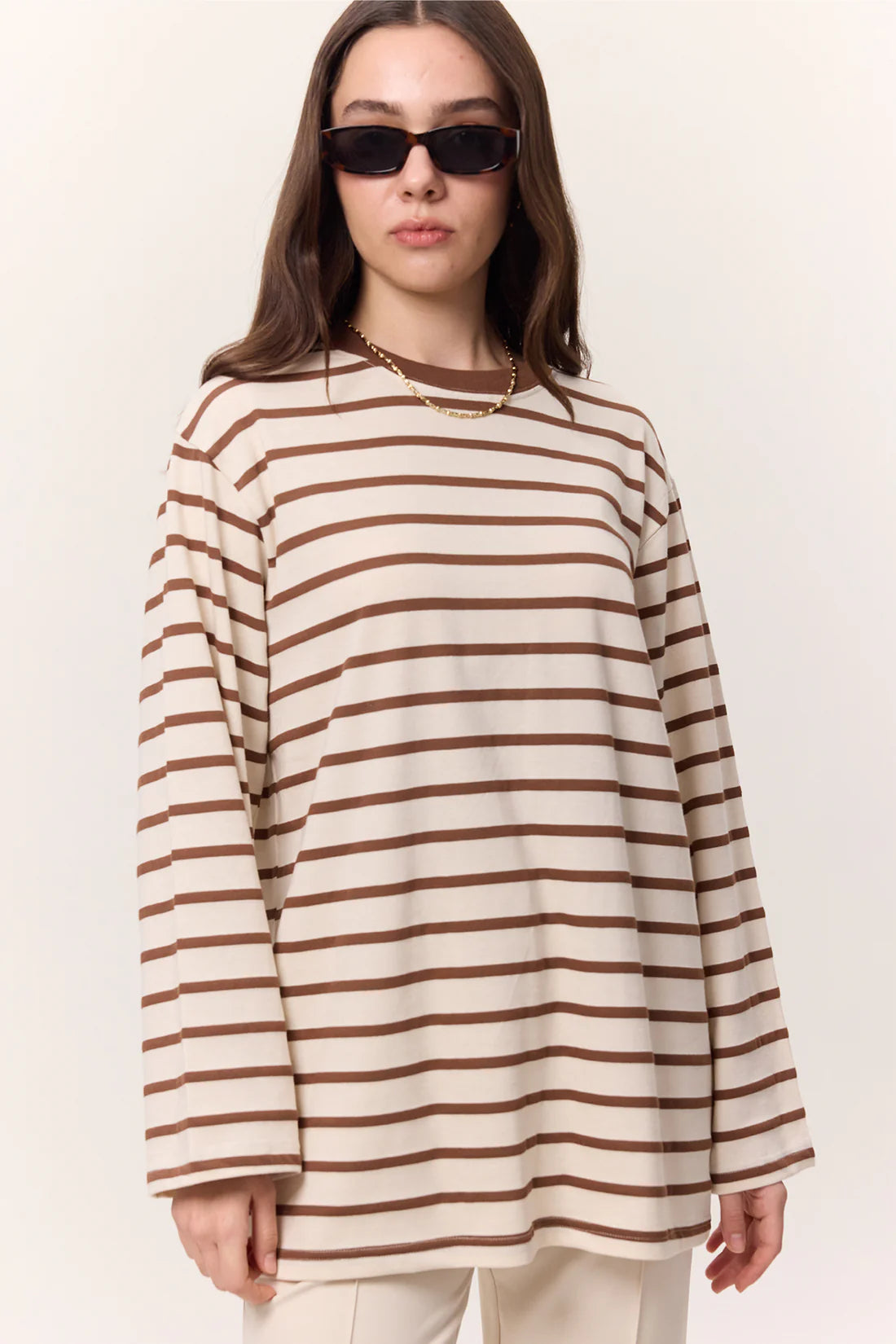 Striped Oversized Long Sleeve T-Shirt