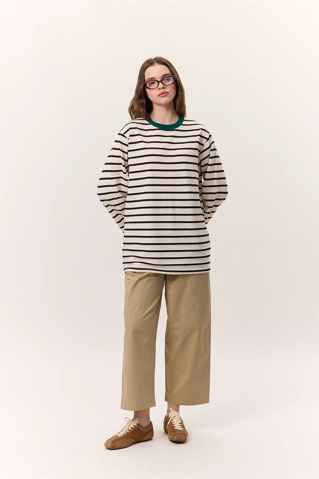 Striped Oversized Long Sleeve T-Shirt