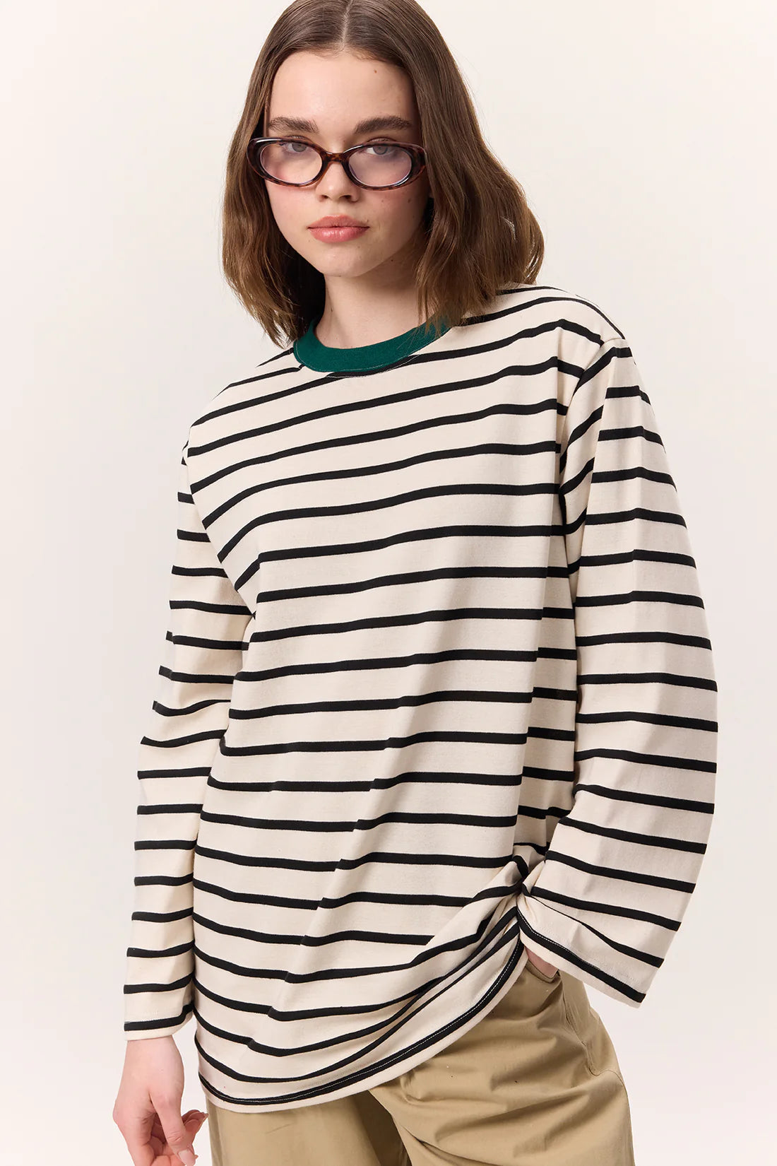 Striped Oversized Long Sleeve T-Shirt