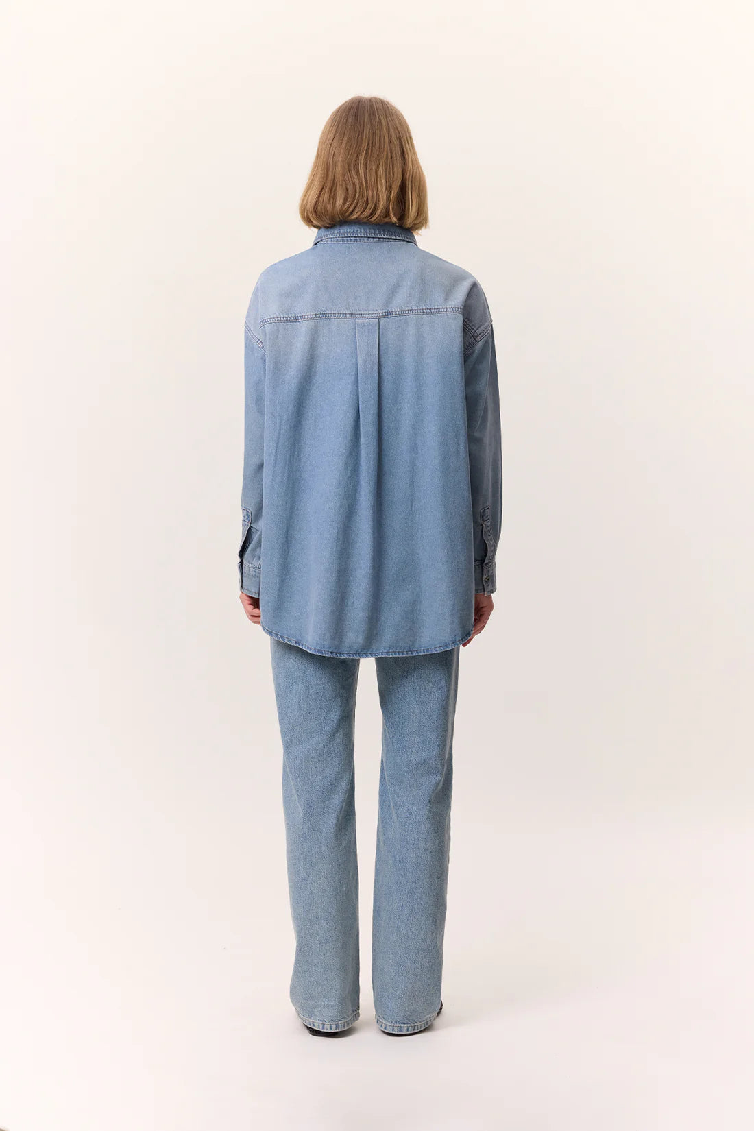 Oversized Belted Denim Shirt