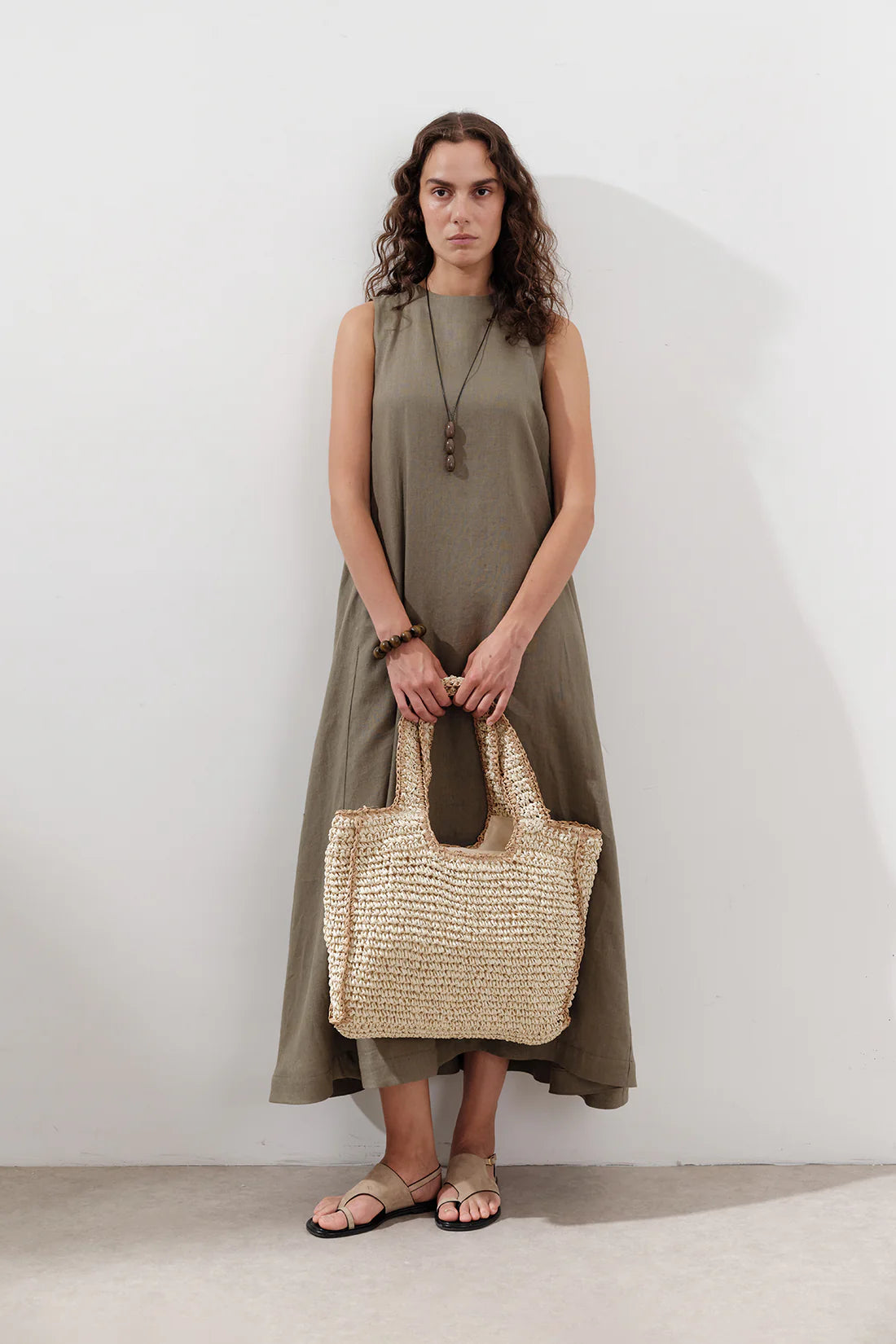 Linen Gathered Dress