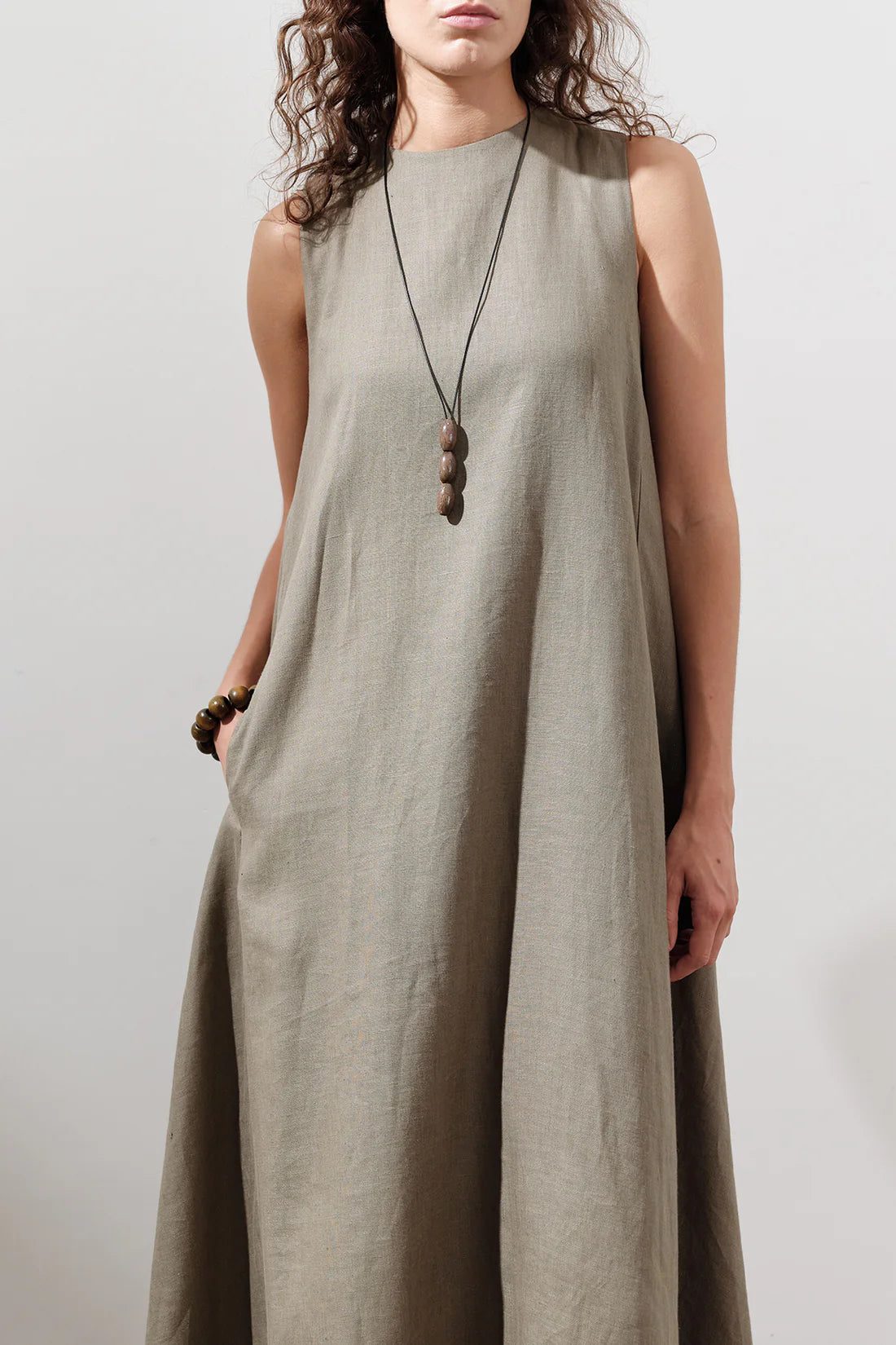 Linen Gathered Dress