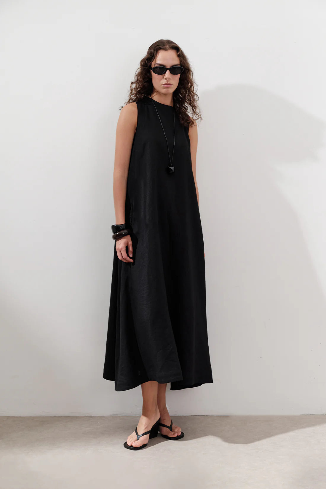 Linen Gathered Dress