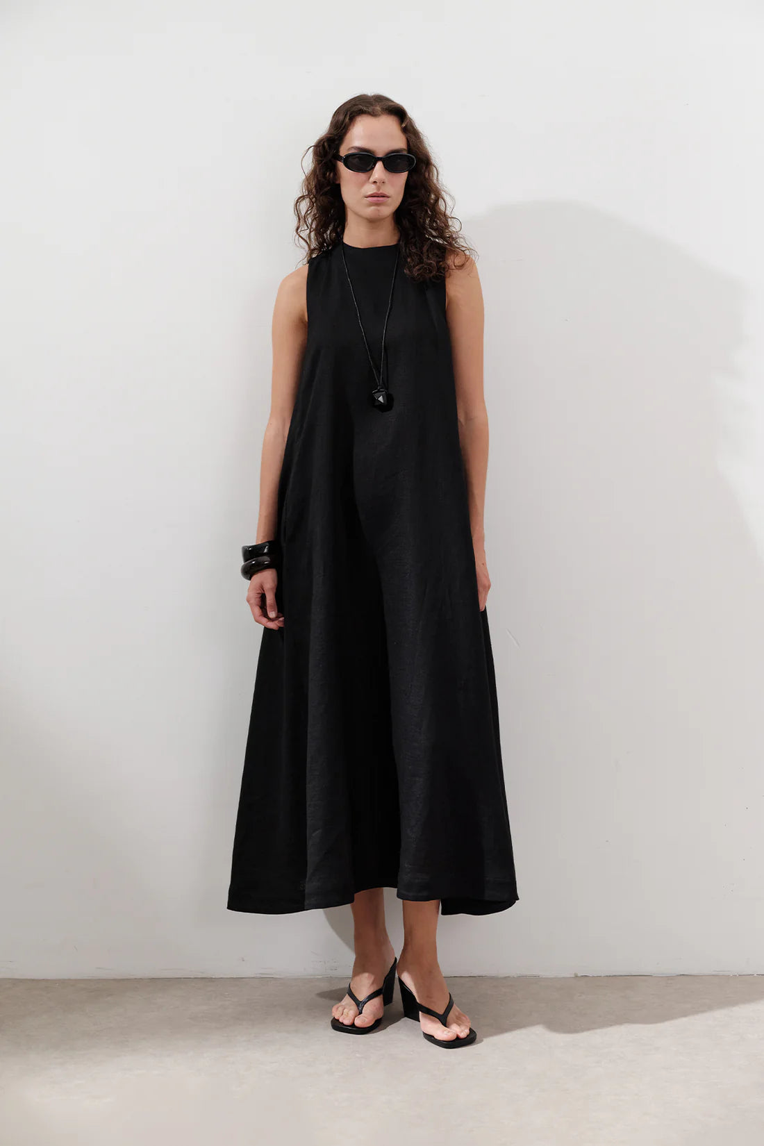 Linen Gathered Dress