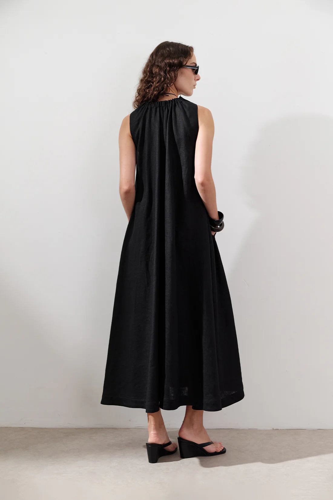 Linen Gathered Dress