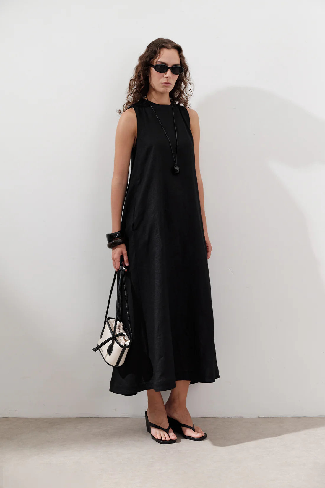 Linen Gathered Dress