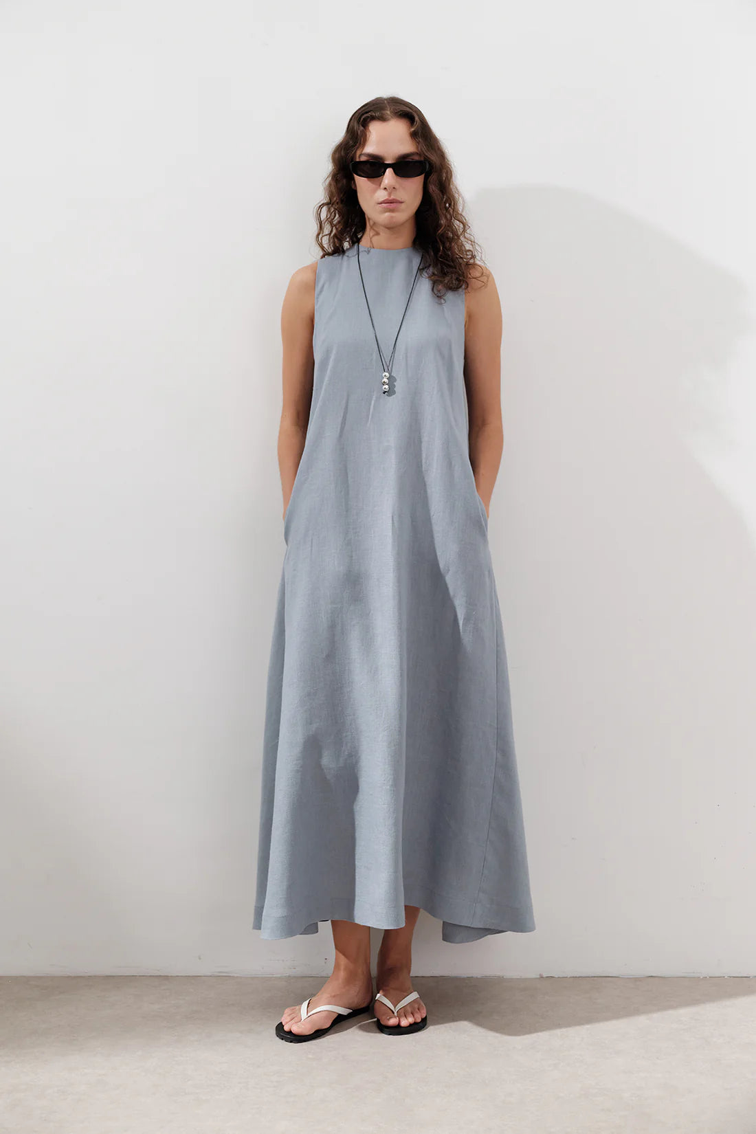 Linen Gathered Dress