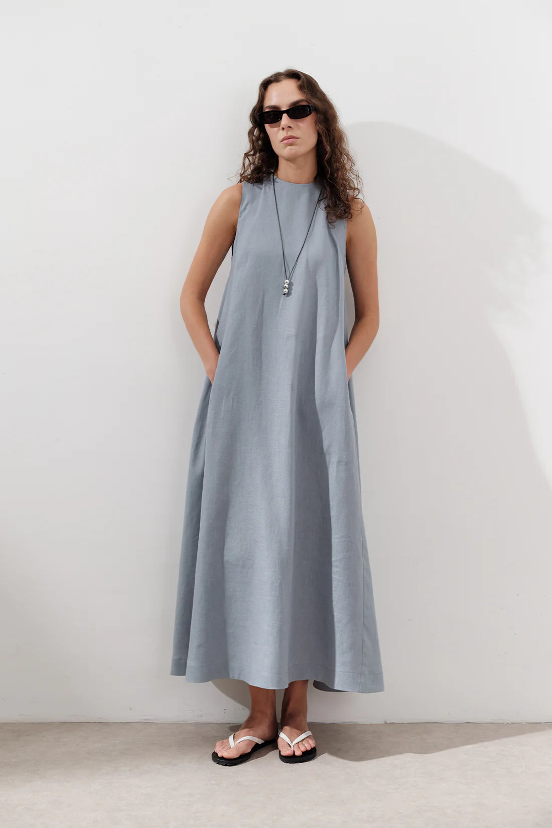 Linen Gathered Dress