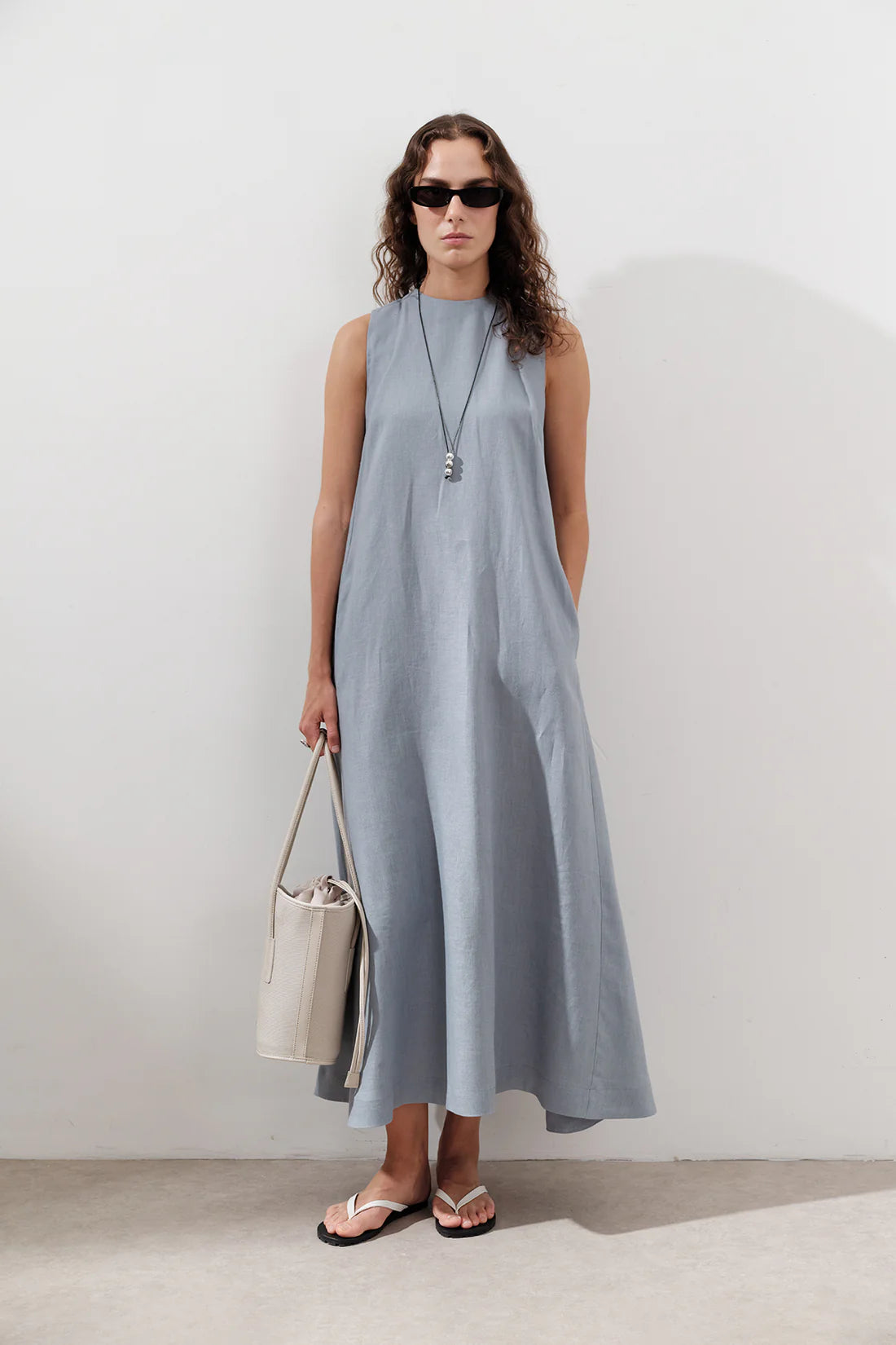 Linen Gathered Dress