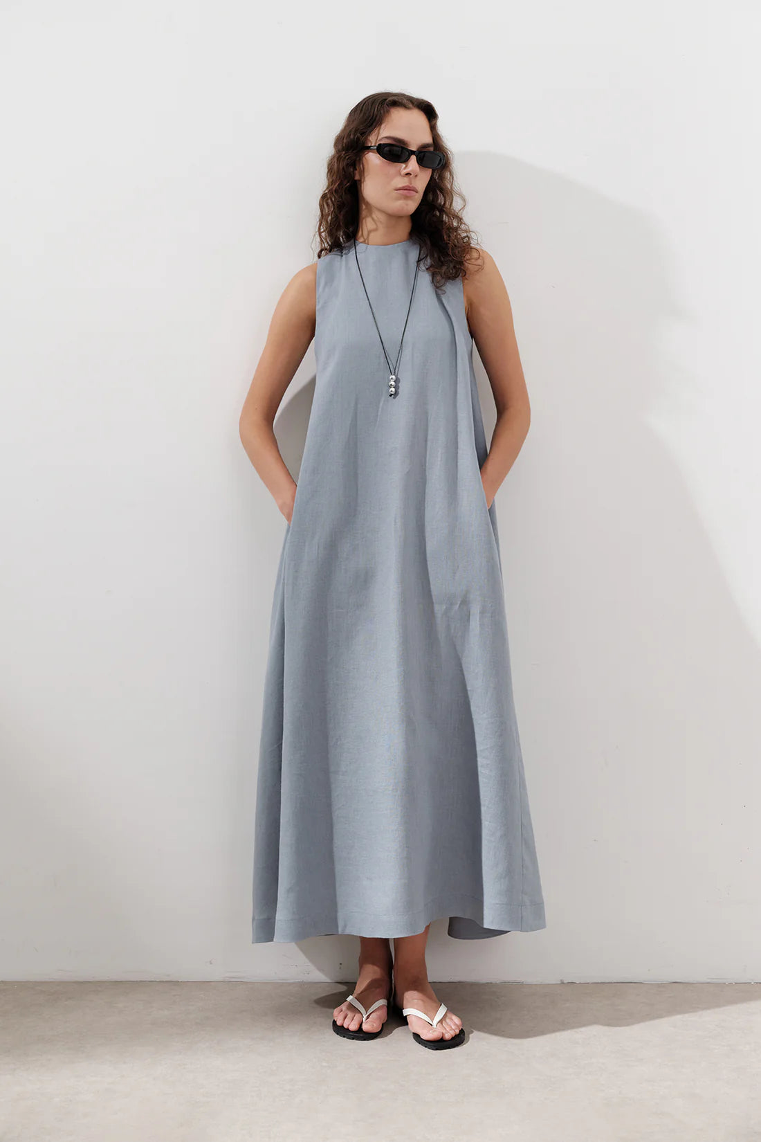 Linen Gathered Dress