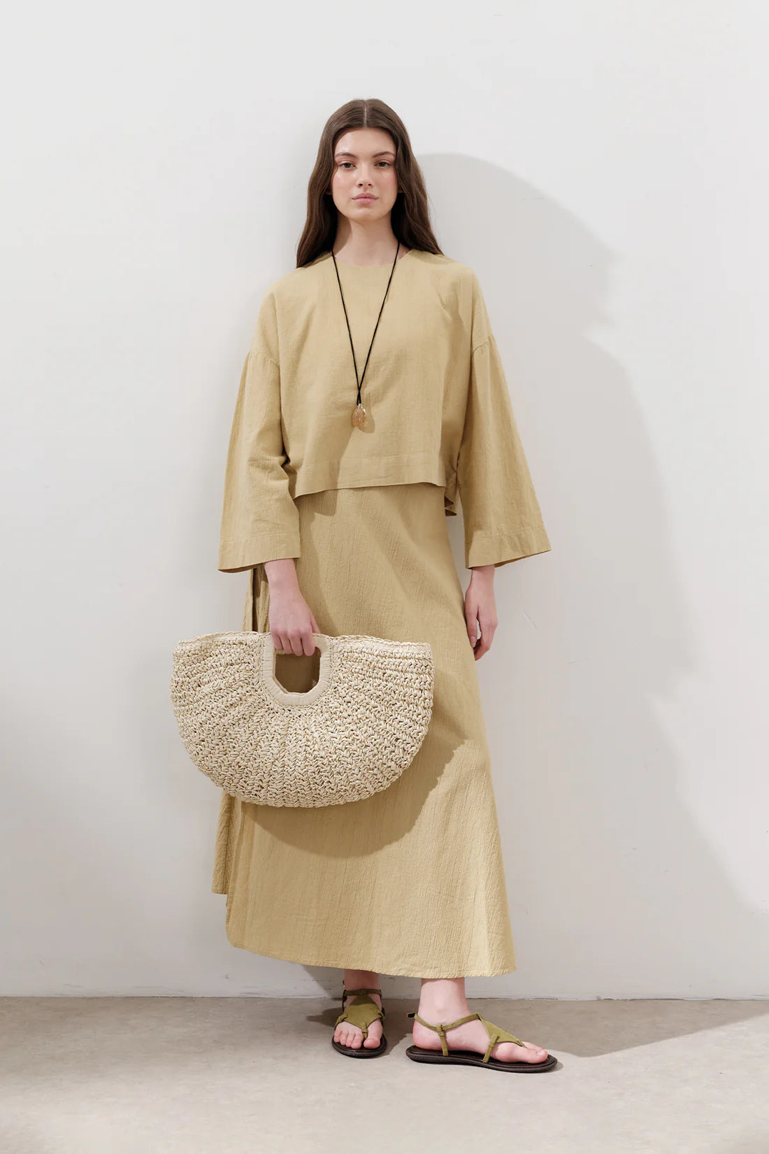 Cotton Tie-Waist Wrap Skirt