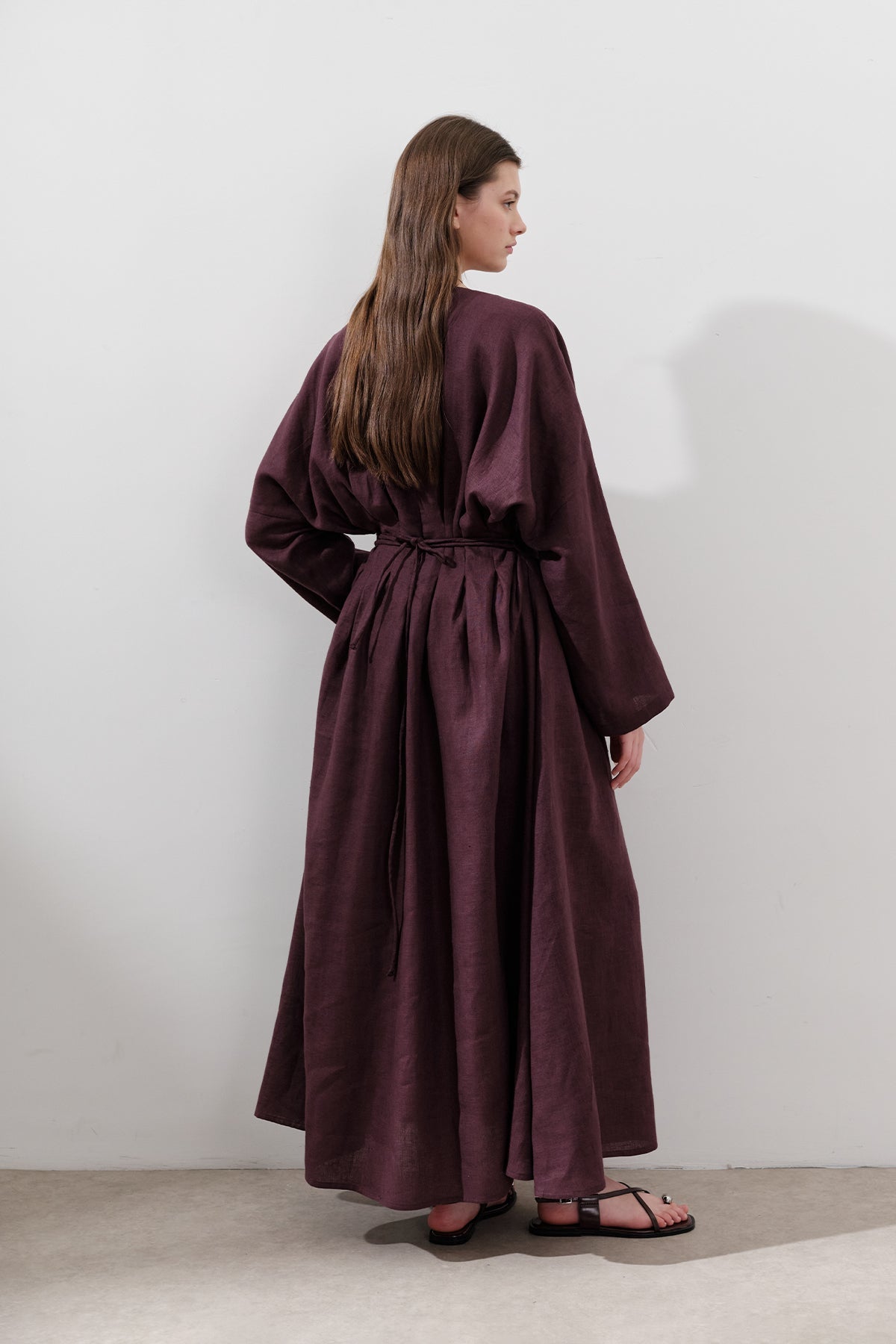 Linen Pleat Detail Dress