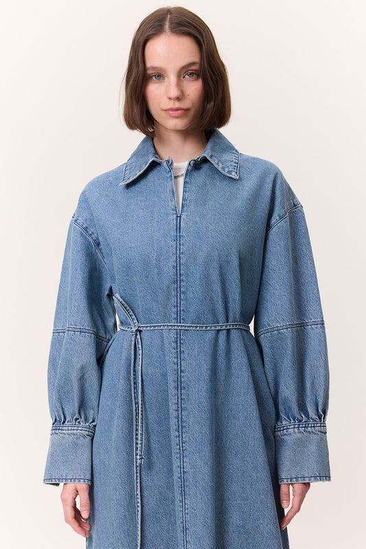 Cuffed Denim Dress