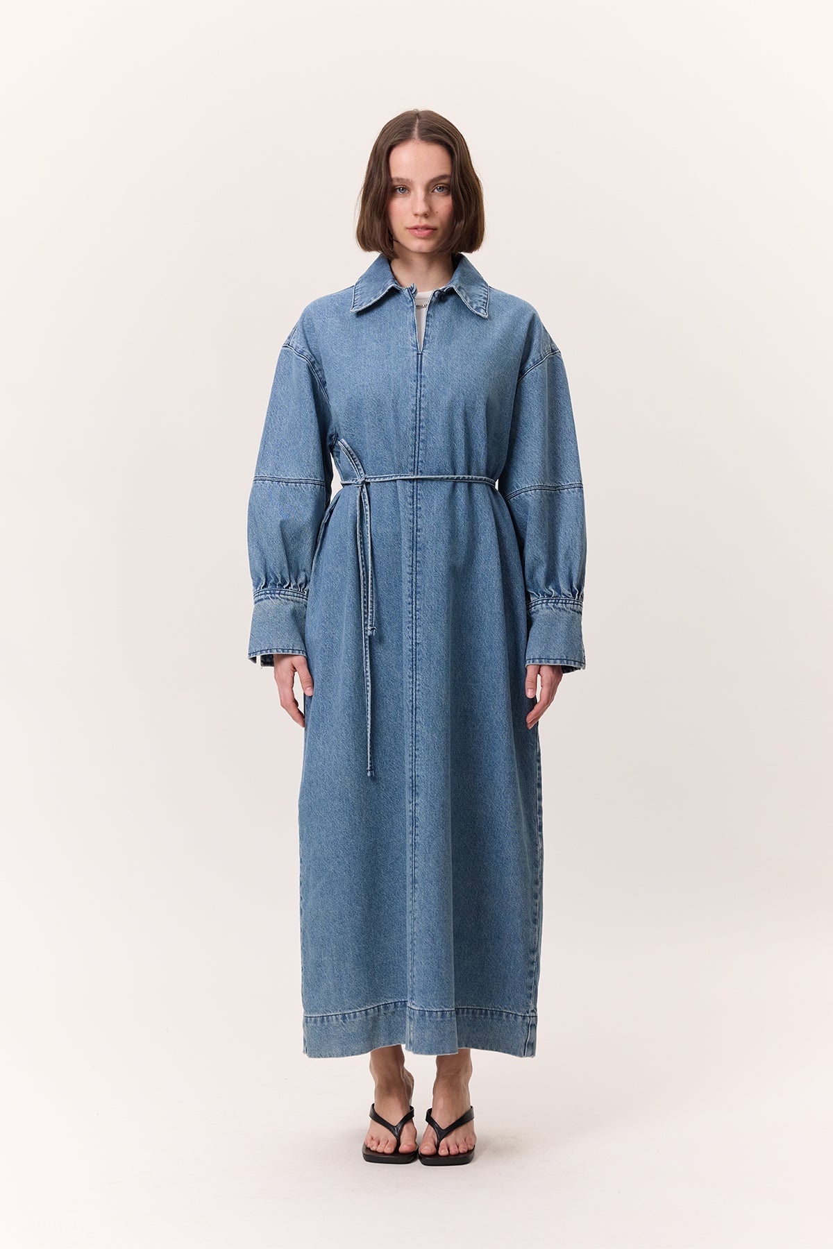 Cuffed Denim Dress