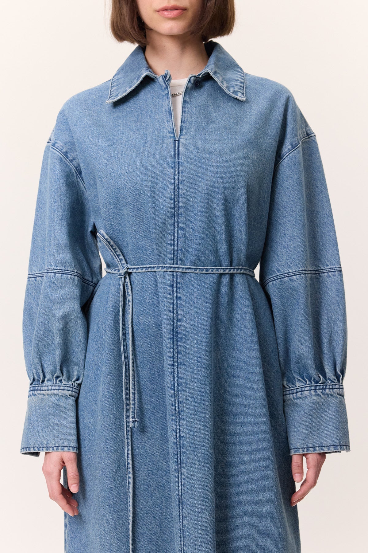 Cuffed Denim Dress