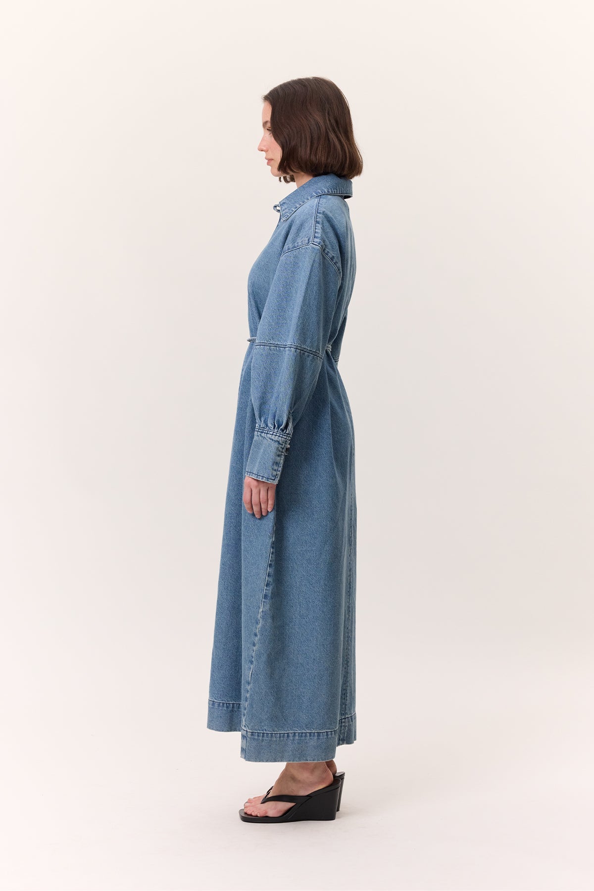 Cuffed Denim Dress