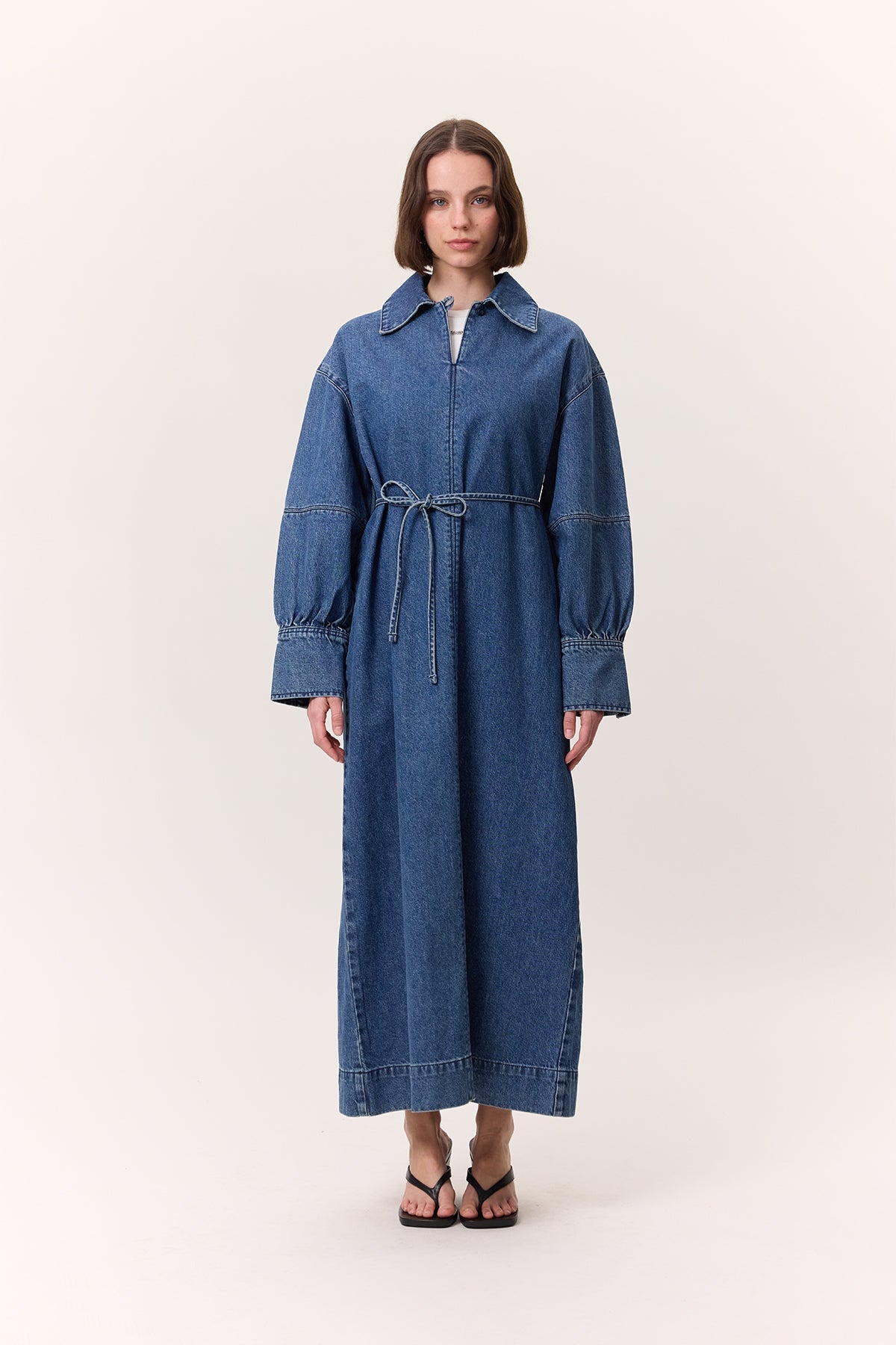 Cuffed Denim Dress