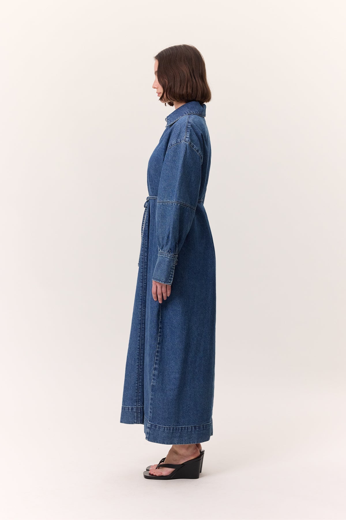 Cuffed Denim Dress