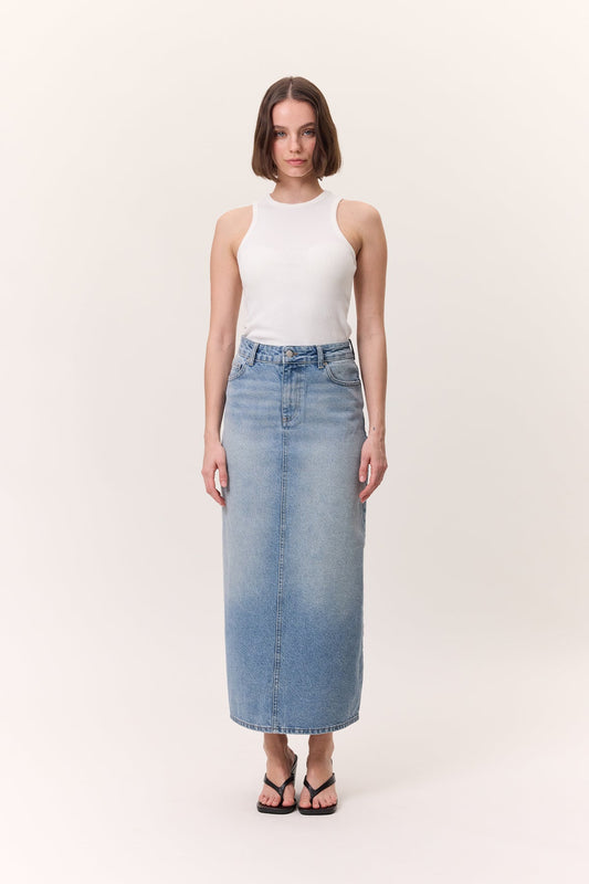 Long Denim Skirt
