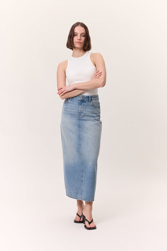 Long Denim Skirt
