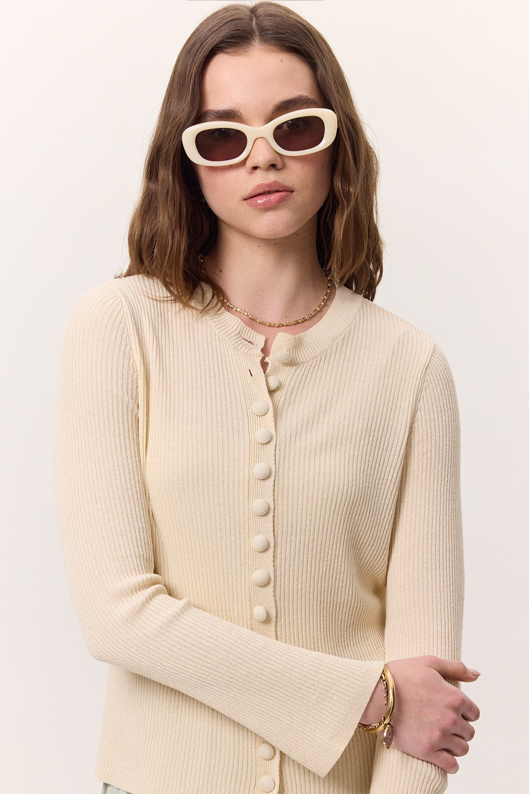 Small Button Knit Cardigan