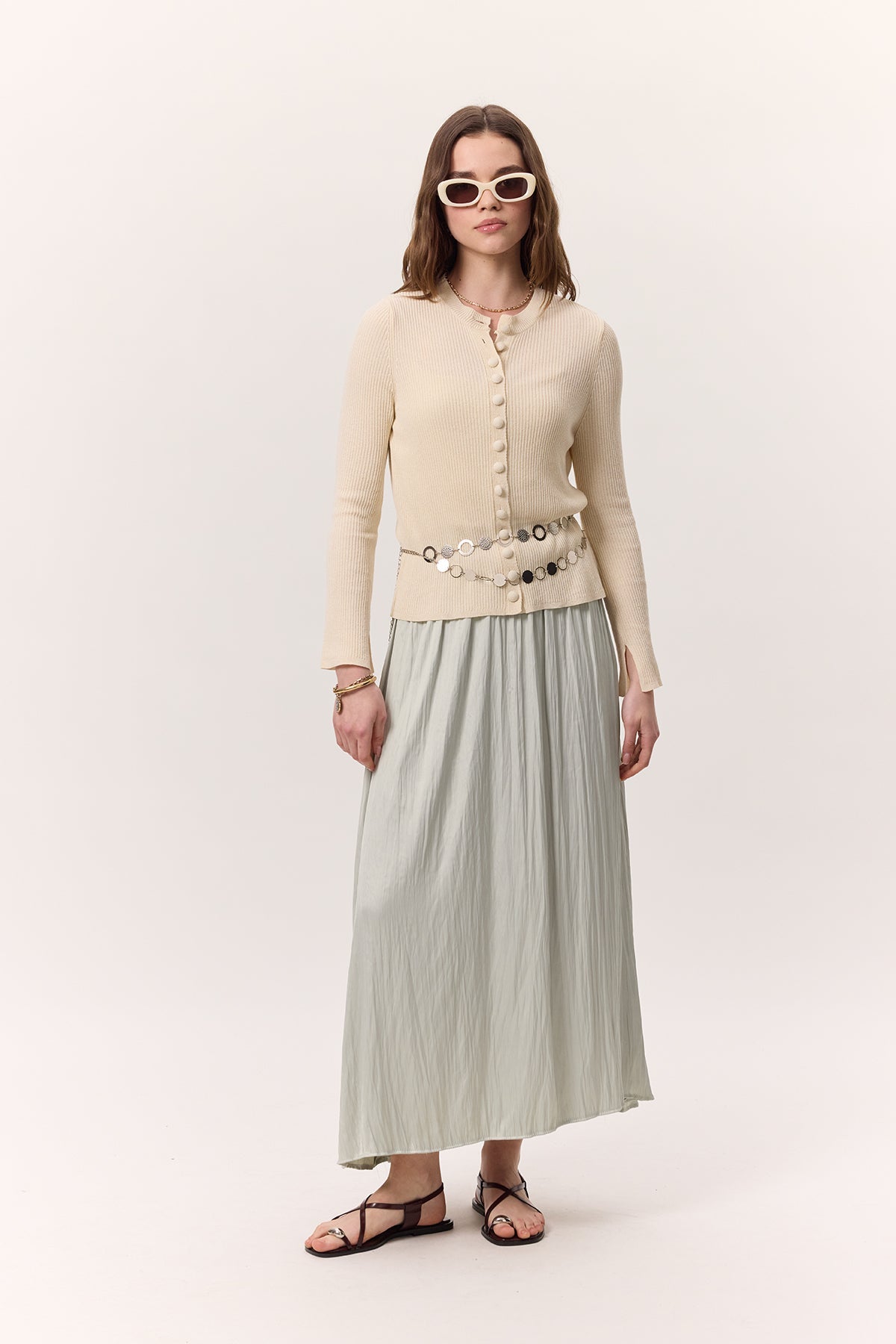 Small Button Knit Cardigan