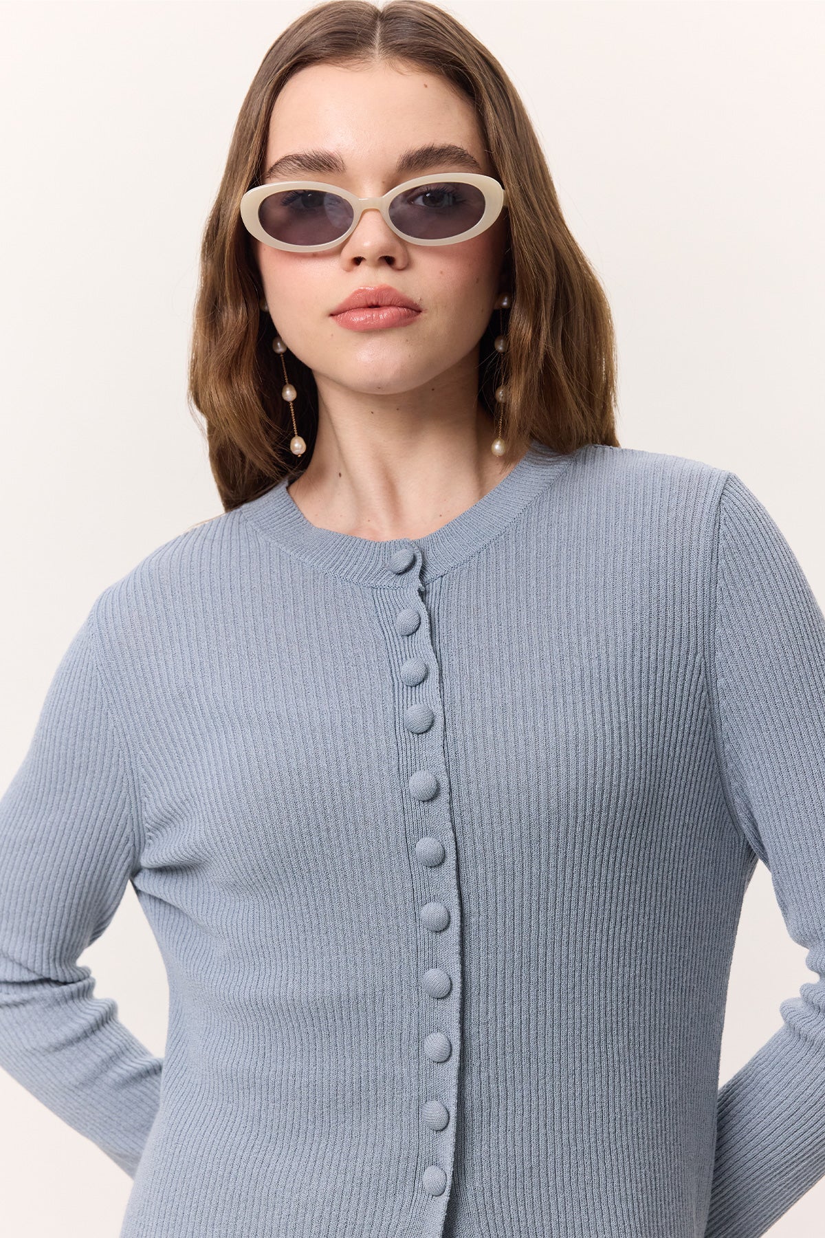 Small Button Knit Cardigan
