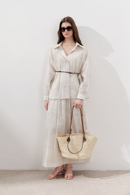 Lightweight Patterned Cotton Skirt